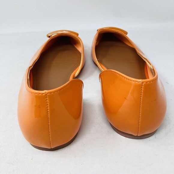 ASOS Legendary Pointed Ballet Flats Patent Orange Spring Summer Shoes US 9 - Picture 6 of 13